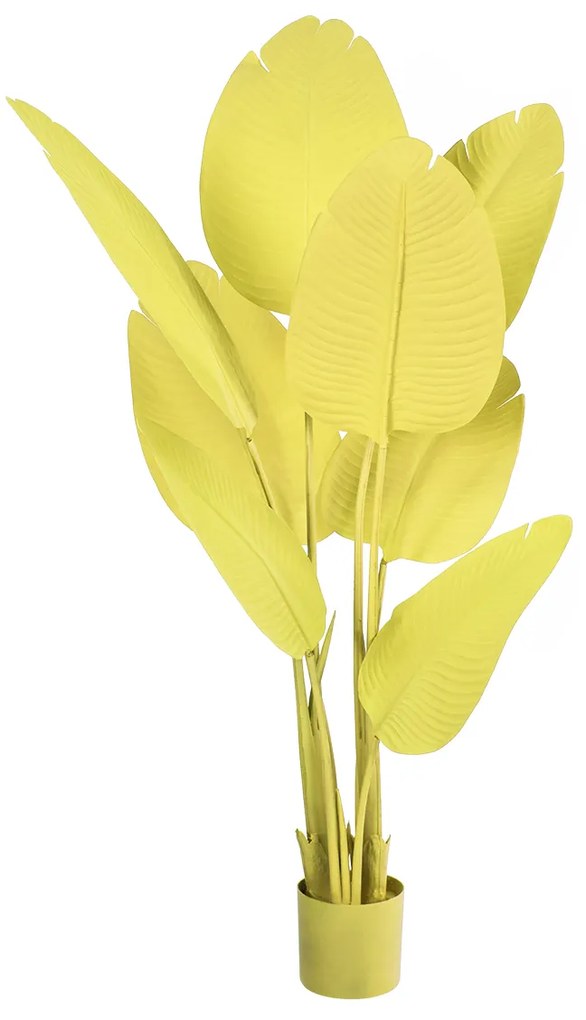 GloboStar® Artificial Garden YELLOW STRELITZIA 20367 Τεχνητό Διακοσμητικό Φυτό Κίτρινη Στερλίτσια Υ120cm