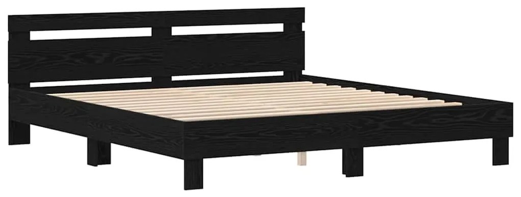 vidaXL Σκελετός Κρεβατιού Μαύρη δρυς 180 x 200 cm Επεξεργασμένο ξύλο