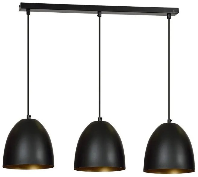 Κρεμαστό Φωτιστικό Οροφής 3xE27 Ατσάλι LENOX Made in Poland Emibig-410/3-Μαύρο-Χρυσό 410/3