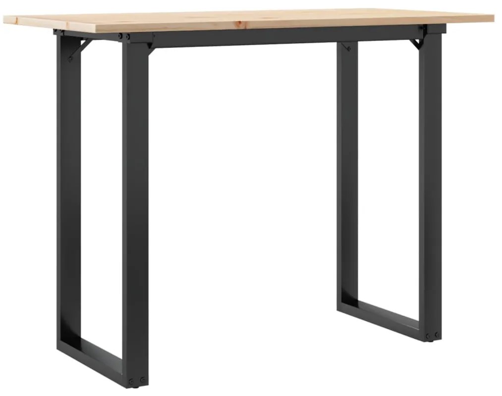 vidaXL Τραπέζι Τραπεζαρίας Πλαίσιο Ο Μασίφ Πεύκο/Ατσάλι