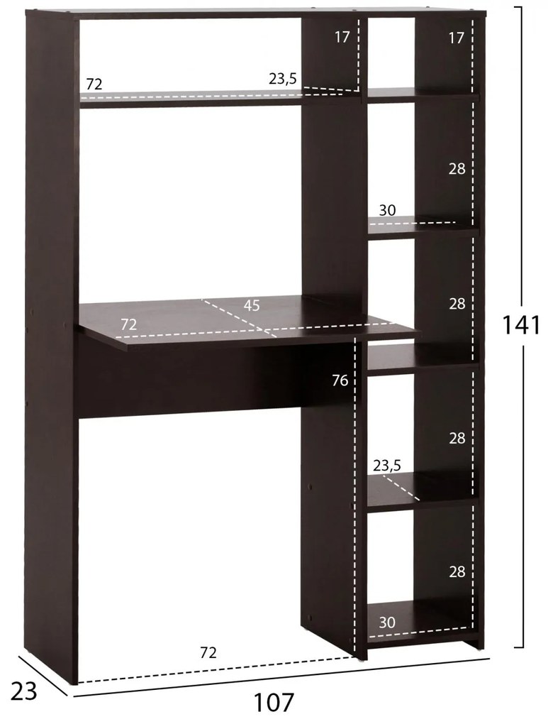 ΓΡΑΦΕΙΟ ΜΕ ΒΙΒΛΙΟΘΗΚΗ JANYN  ΒΕΓΓΕ 107x23-45x141Υ εκ.