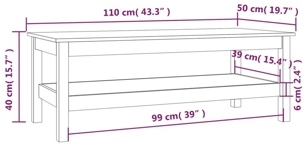 ΤΡΑΠΕΖΑΚΙ ΣΑΛΟΝΙΟΥ ΚΑΦΕ ΜΕΛΙ 110X50X40 ΕΚ. ΜΑΣΙΦ ΞΥΛΟ ΠΕΥΚΟΥ 814277