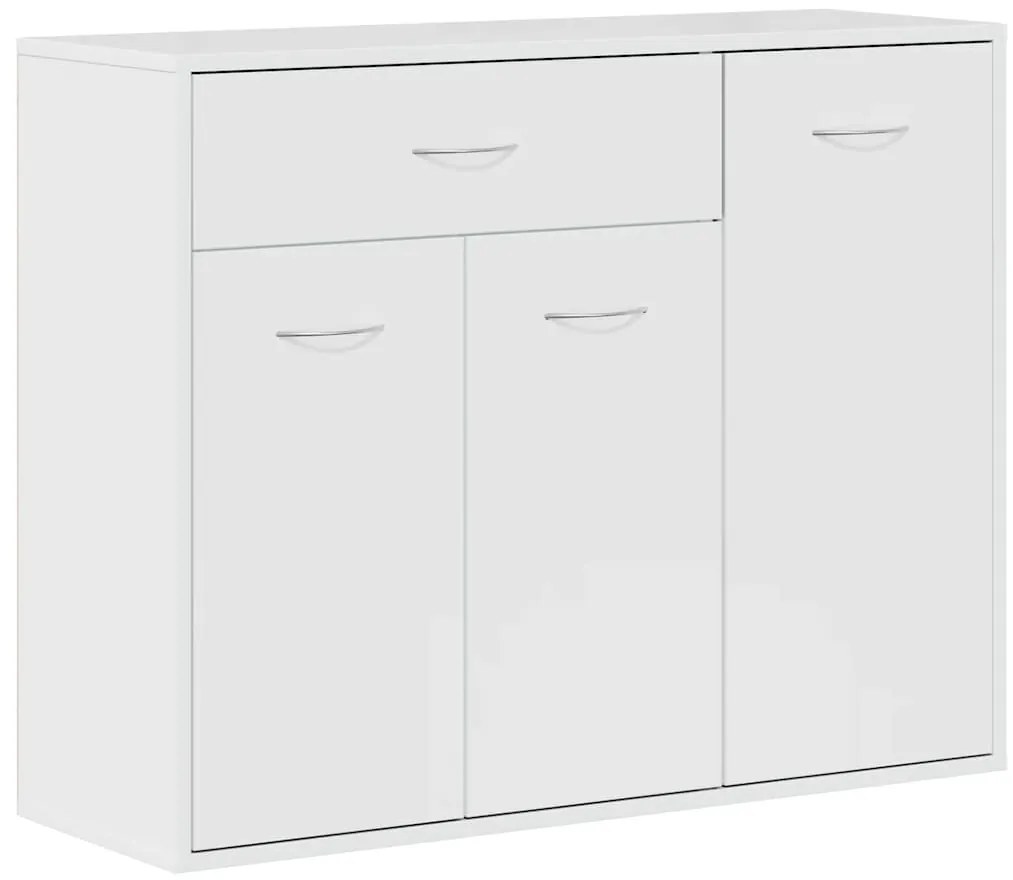 vidaXL Μπουφές Γυαλιστερό Λευκό 88 x 30 x 70 εκ. από Επεξ. Ξύλο