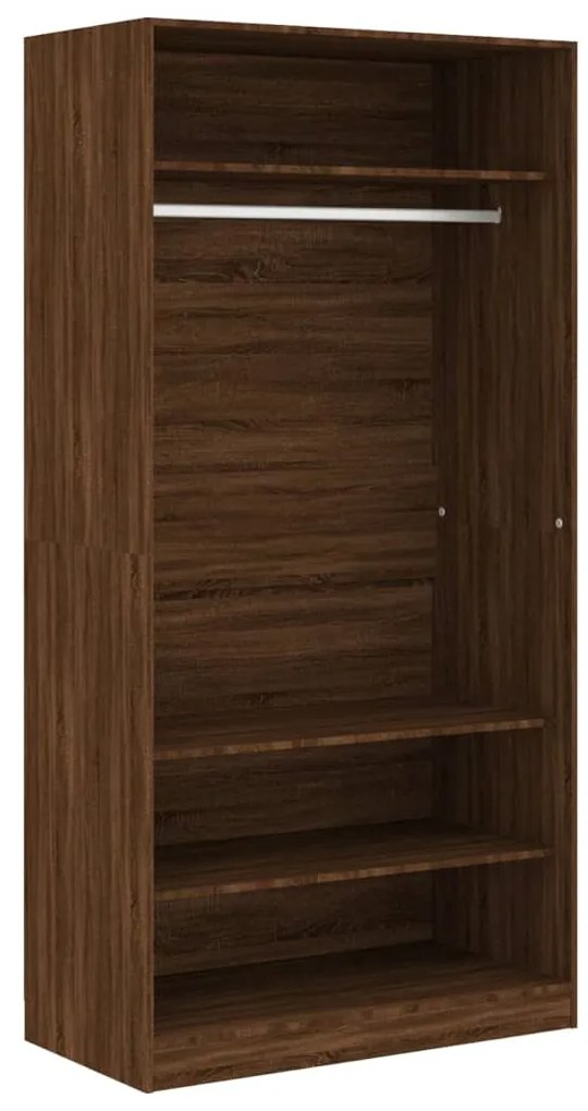vidaXL Ντουλάπα Καφέ Δρυς 100x50x200 εκ. από Επεξεργασμένο Ξύλο