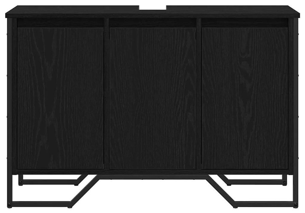 vidaXL Ντουλάπι Λεκάνης Μαύρη Οξυά 91 x 35 x 60 εκ Επεξεργασμένο ξύλο