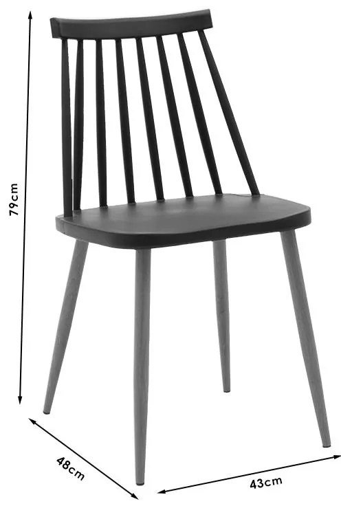 Τραπεζαρία Aurora-Cuba σετ 3τεμ pp-mdf σε μαύρη-sonoma απόχρωση 70x70x75εκ 70x70x75 εκ.