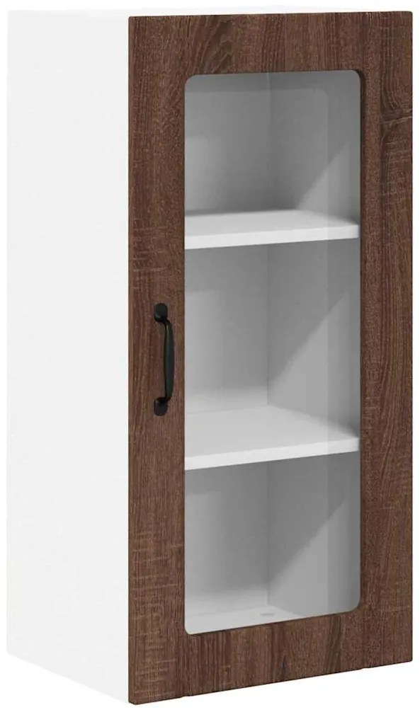 vidaXL Κρεμαστό ντουλάπι κουζίνας 2 pcs Καφέ δρυς 40 x 31 x 80 εκ.