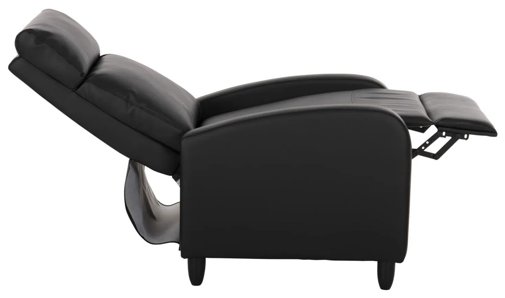 Πολυθρόνα HIBER RELAX C9782.11 με Μαύρο PU 67,5x90x104Υ εκ. 67.5x90x104 εκ.