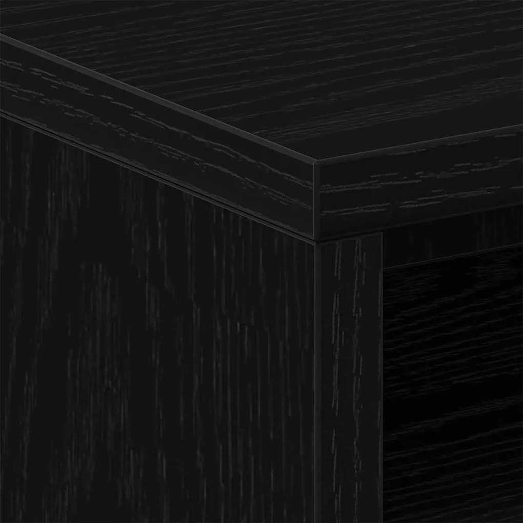 Κομοδίνο Μαύρο Δρυς 40 x 30 x 40 εκ. από Επεξεργασμένο Ξύλο - Μαύρο