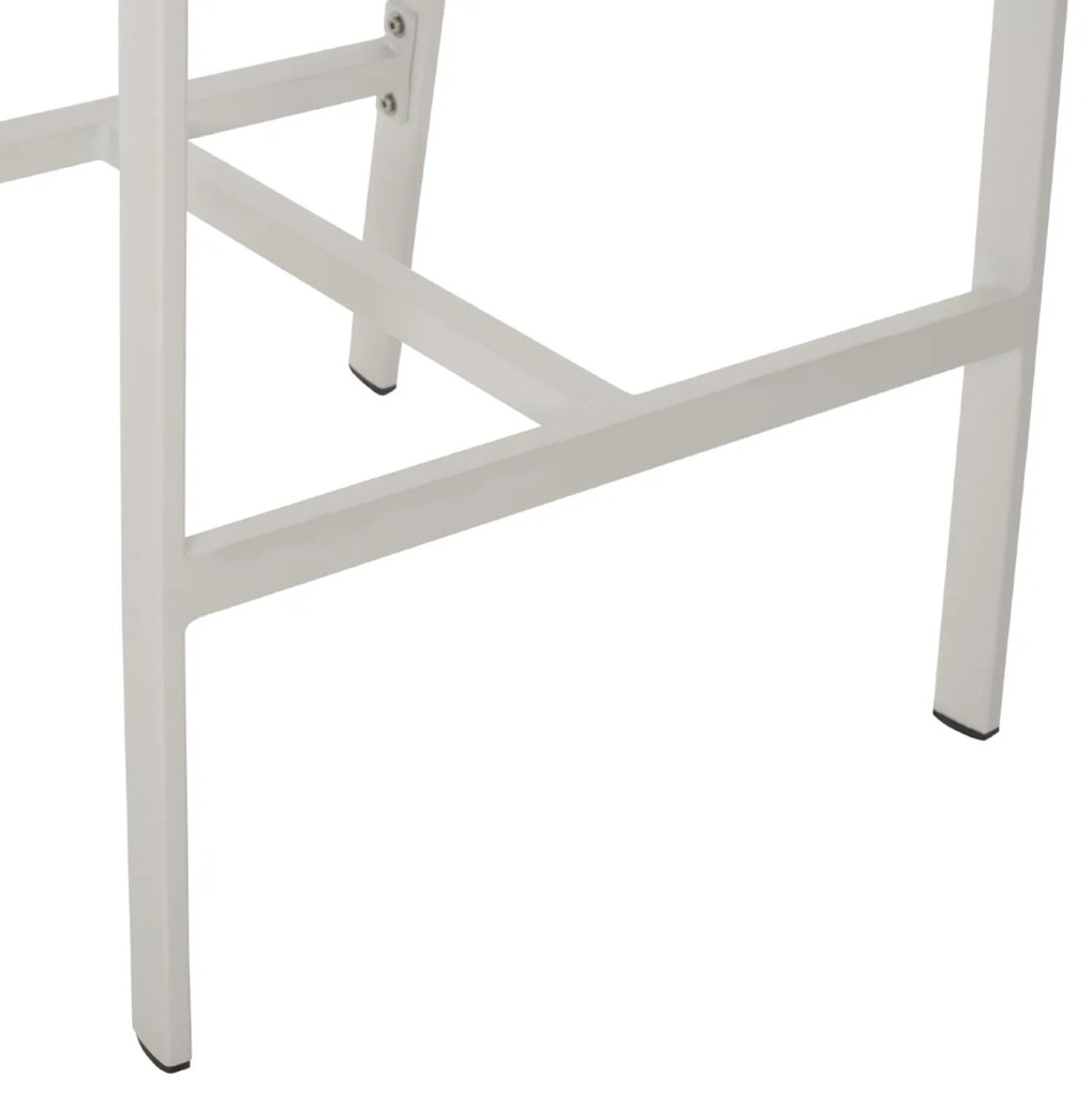 ΣΚΑΜΠΟ ΑΛΟΥΜΙΝΙΟΥ ΛΕΥΚΟ ΜΕ ΜΠΡΑΤΣΑ RATTAN &amp; TEXTLINE 56x58x105Yεκ. 56x58x105 εκ.