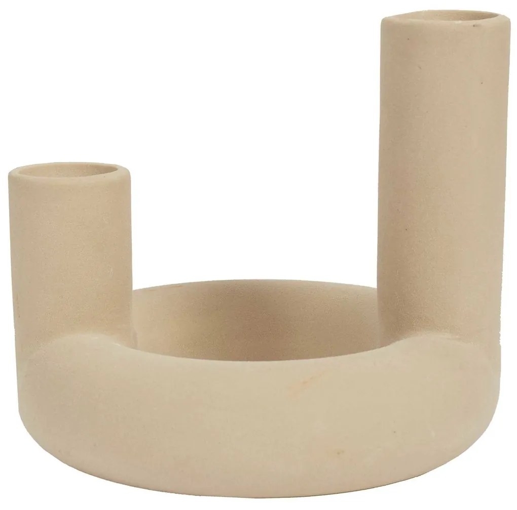 Βάζα / caches pots The home deco factory VASE CERAMIQUE 2 TUBES ARTY NUDE M12