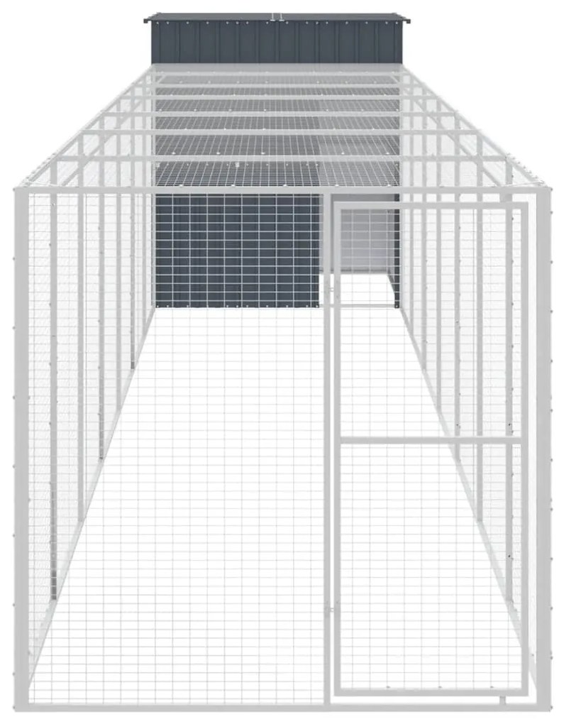 vidaXL Κοτέτσι με Περίβολο Ανθρακί 165x863x181 εκ. Γαλβαν. Χάλυβας