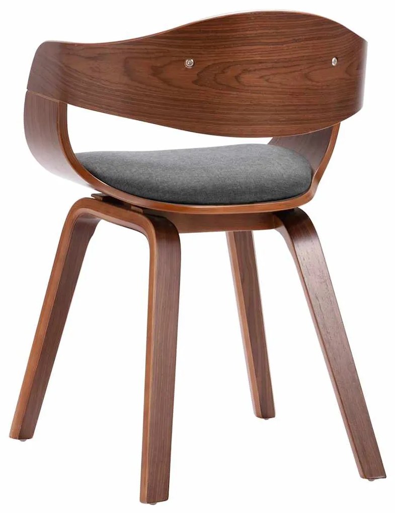 vidaXL Καρέκλες Τραπεζαρίας 2 τεμ. από Λυγισμένο Ξύλο / Γκρι Ύφασμα