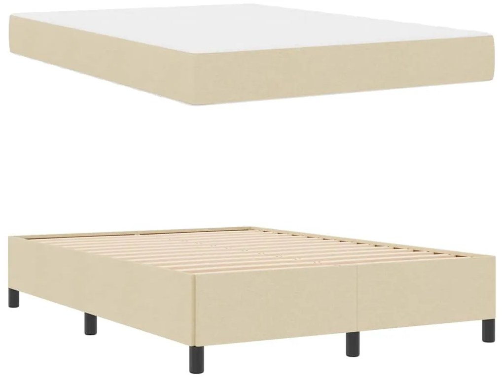 vidaXL Κρεβάτι με ελατήρια Κρέμα 140 x 190 cm