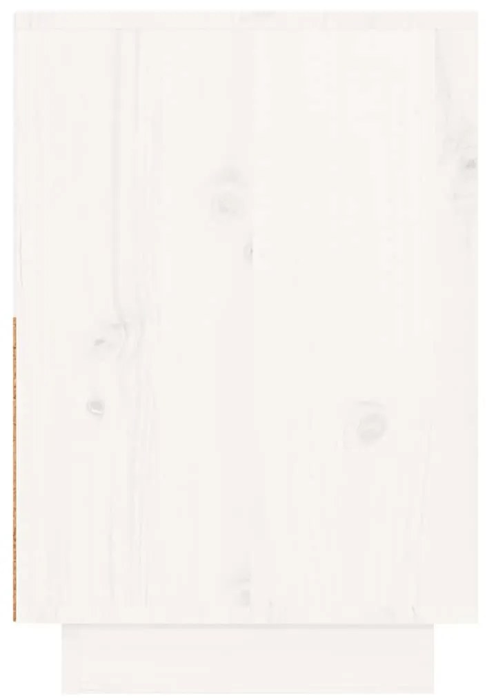 vidaXL Κομοδίνο Λευκό 60 x 34 x 51 εκ. από Μασίφ Ξύλο Πεύκου
