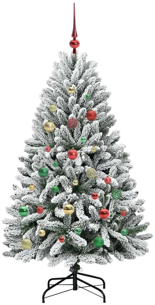 vidaXL Τεχνητό Χριστουγεννιάτικο Δέντρο Πράσινο και Λευκό 150 cm