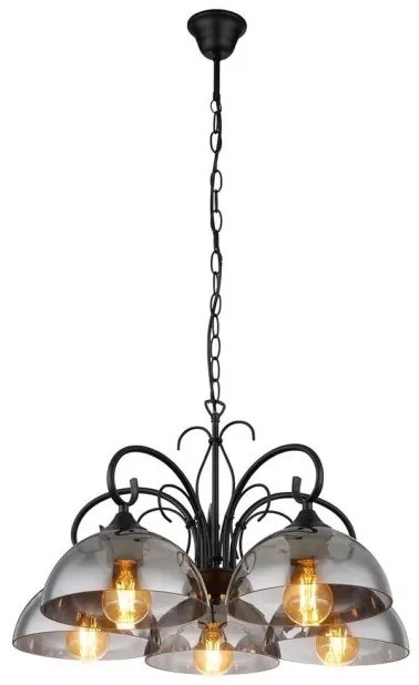 Κρεμαστό Φωτιστικό Οροφής 5xΕ27 Μαύρο Cottage 69061-5H Globo Lighting-69061-5H-Μαύρο 69061-5H