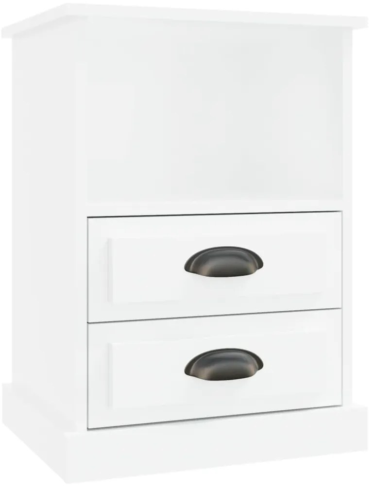 vidaXL Κομοδίνο Γυαλιστερό Λευκό 43 x 36 x 60 εκ.