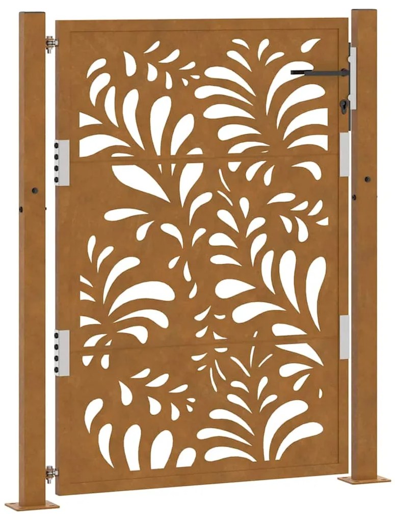 Πύλη κήπου 105x130 cm από χάλυβα με κυματοειδές σχέδιο - Καφέ