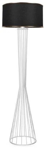 NOVA 201-0038 Μοντέρνο Επιδαπέδιο Φωτιστικό 1 x E27 IP20 Λευκό Μεταλλό με Μαύρο Ύφασμα-Μ38 x Π38 x Υ155cm Globostar-201-0038-Μαύ 201-0038