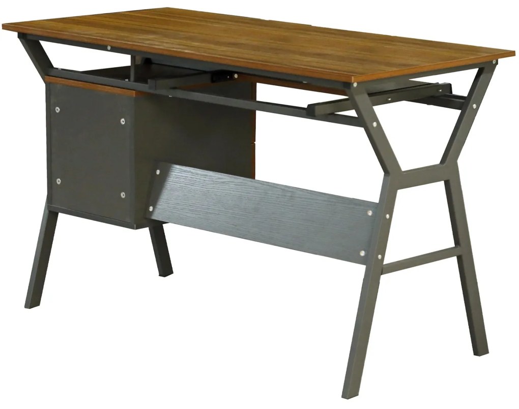 ΓΡΑΦΕΙΟ VITINO HM2130.03 ΜΕΛΑΜΙΝΗ-ΜΕΤΑΛΛΟ ΣΕ ΚΑΡΥΔΙ-ΓΚΡΙ 120X60X76εκ. (1 Τεμμάχια)