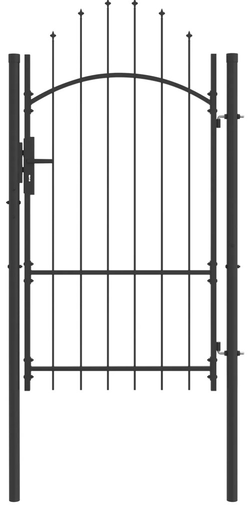 vidaXL Πύλη Κήπου με κλειδαριά Γκρι 170 x 100 εκ. 100 x 175 cm Ατσάλι
