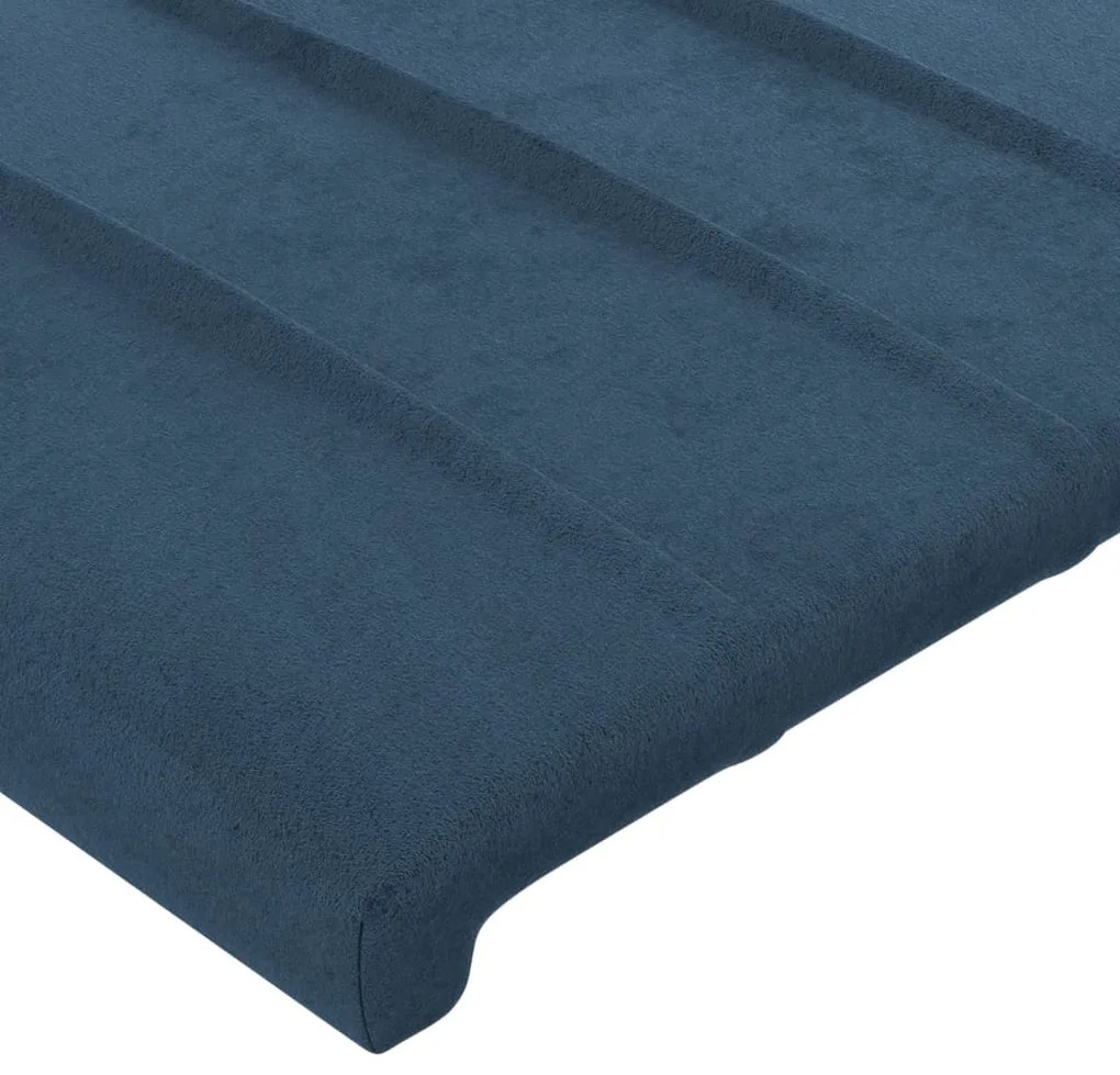 vidaXL Κεφαλάρι με ΠτερύγιαΣκούρο Μπλε 203x23x118/128 εκ. Βελούδινο