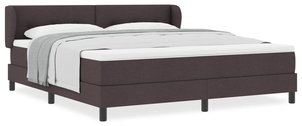 vidaXL Κρεβάτι με Μαλακό Στρώμα Σκούρο Καφέ 180x200 εκ Υφάσματος