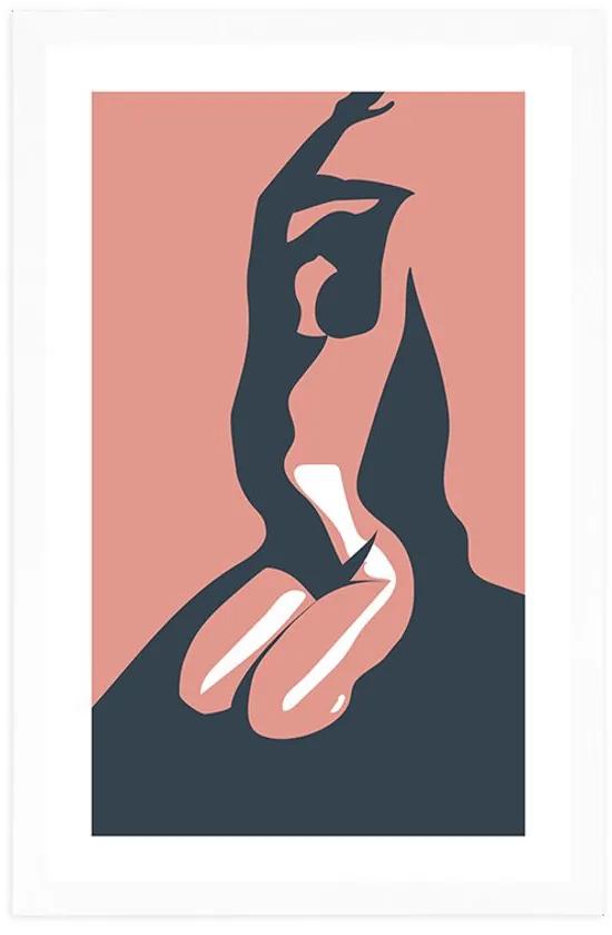 Αφίσα με πασπαρτού Η λεπτότητα του γυναικείου σώματος - 60x90 white