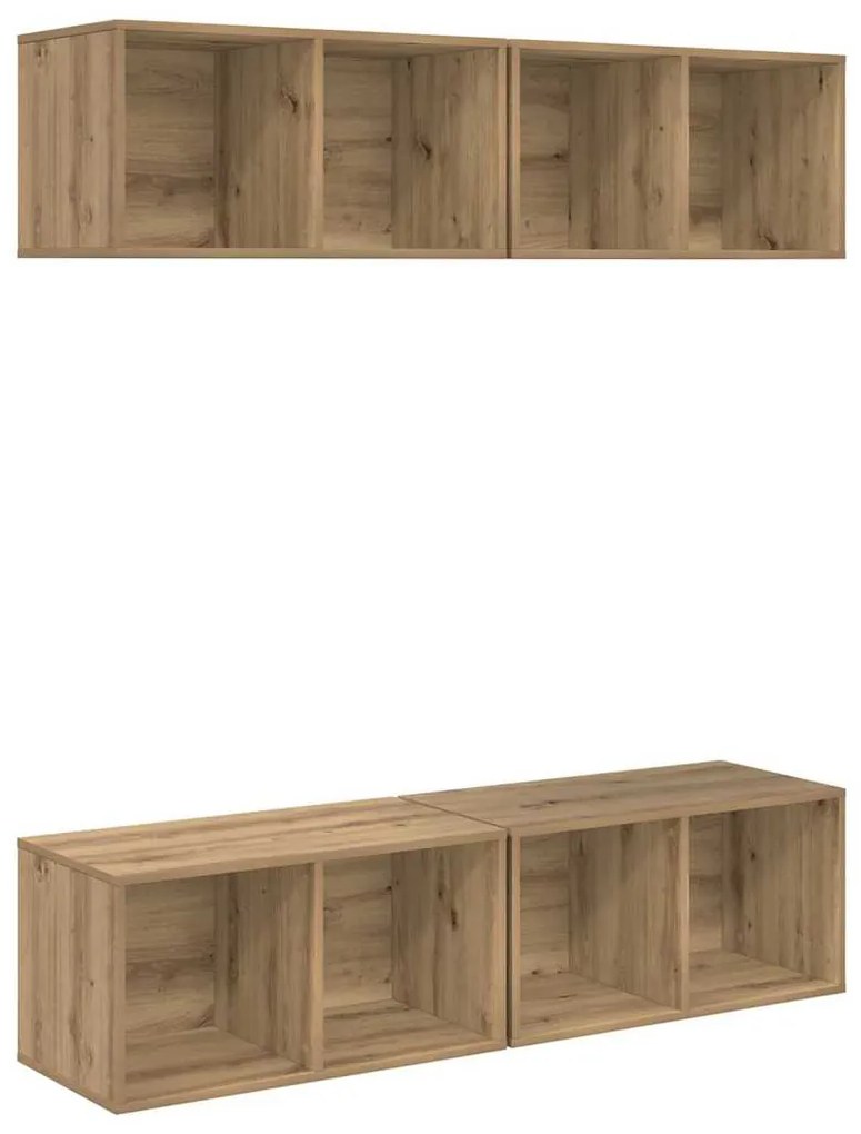 vidaXL Τηλεοπτική Κάβα Τοίχου 4 pcs artisan δρυς 37 x 37 x 72 εκ