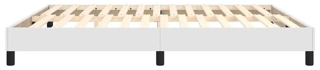 vidaXL Σκελετός Κρεβατιού με Ελατήρια Λευκό 160x200 εκ. από Συνθετικό Δέρμα