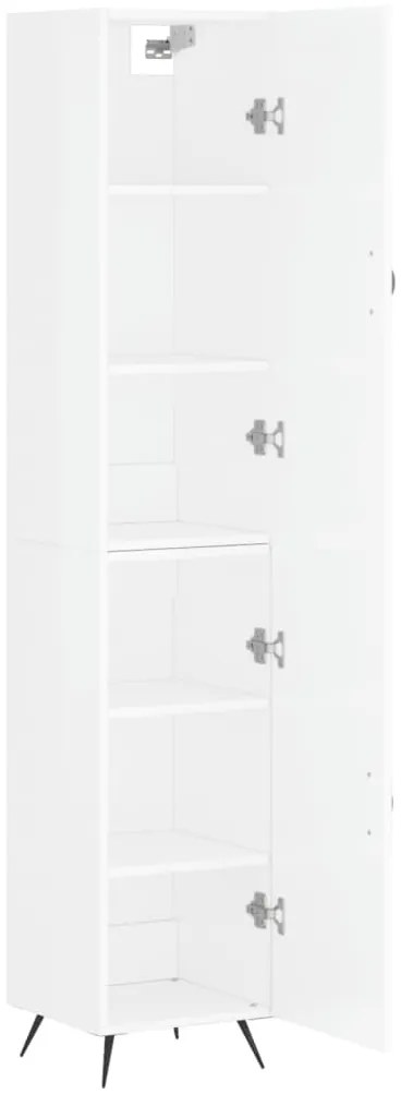 vidaXL Ντουλάπι Γυαλ. Λευκό 34,5 x 34 x 180 εκ. από Επεξεργασμένο Ξύλο