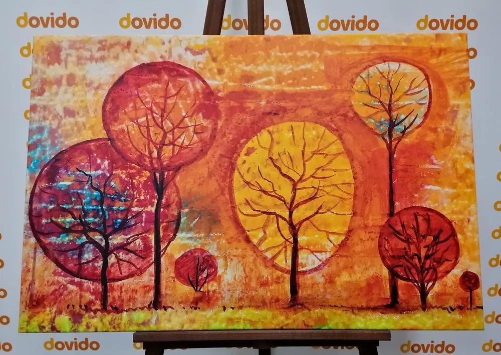 Εικόνα δέντρων σε χρώματα του φθινοπώρου - 120x80