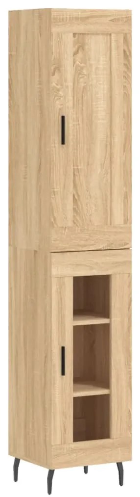 vidaXL Μπουφές Sonoma δρυς 34,5 x 34 x 180 εκ. από Επεξεργασμένο Ξύλο