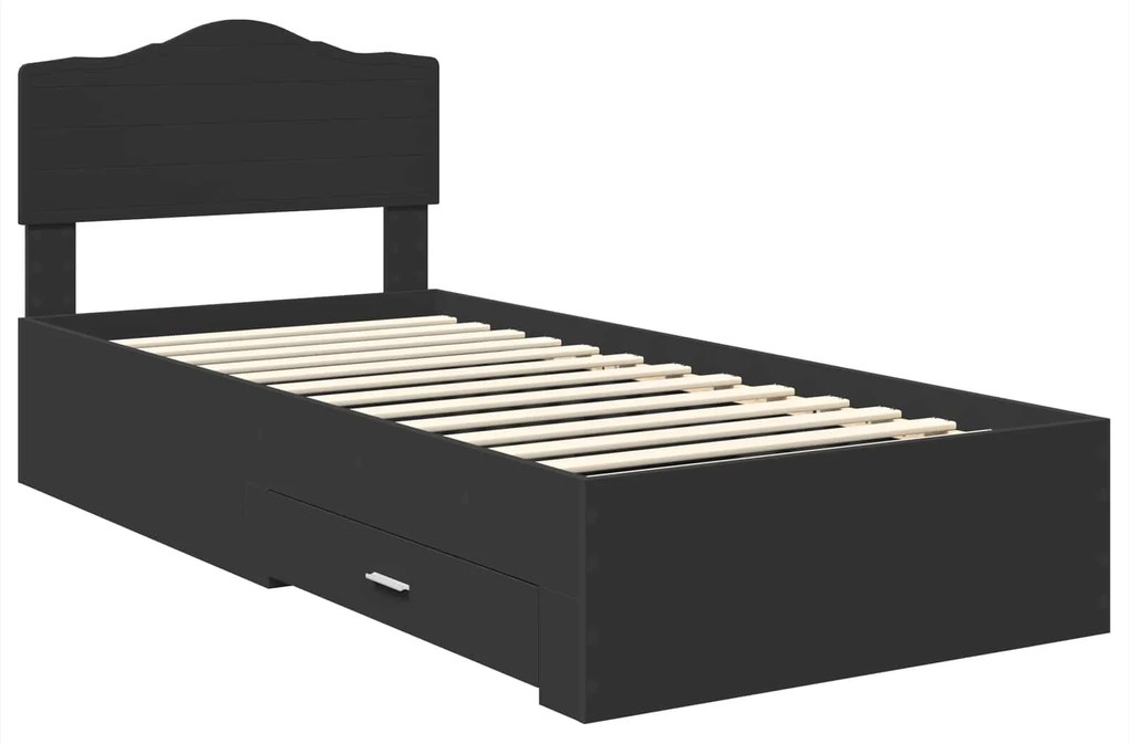 vidaXL Σκελετός Κρεβατιού Μαύρο 100 x 200 cm Επεξεργασμένο ξύλο