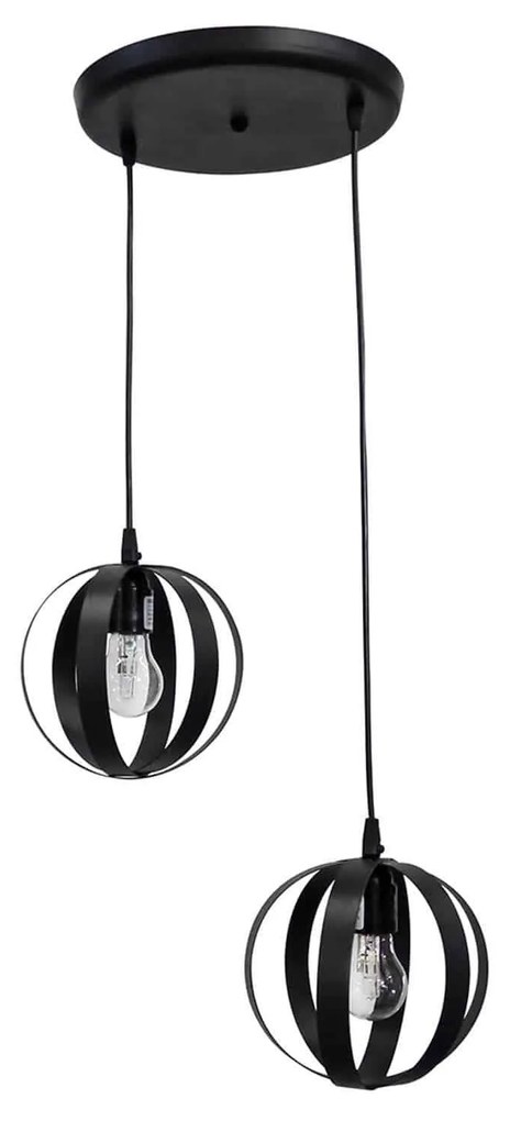 Φωτιστικό Οροφής Κρεμαστό Lama/2L Pendel 34-0061 Black Metal, Plastic