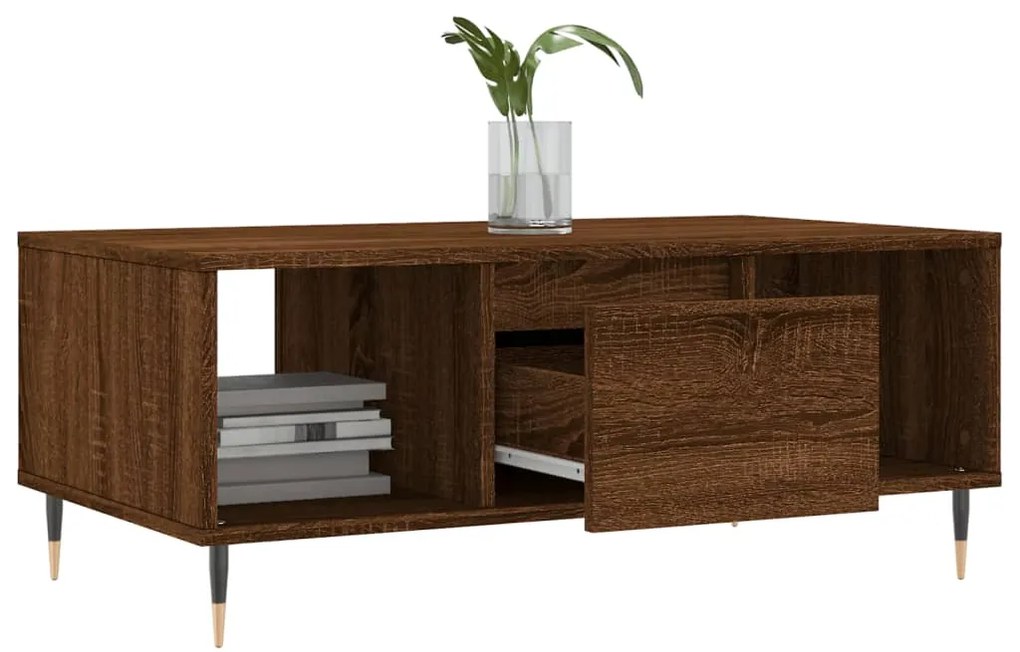 vidaXL Τραπεζάκι Σαλονιού Καφέ Δρυς 90x50x36,5 εκ. Επεξεργασμ. Ξύλο