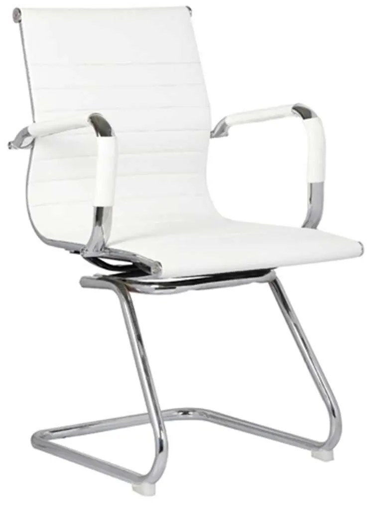 Πολυθρόνα Επισκέπτη BF3300V PU Λευκό 55x60x91cm (Σετ 2 ΤΕΜ)