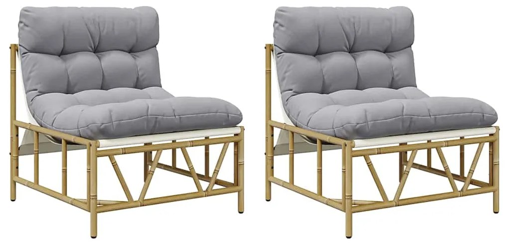 vidaXL Καρέκλα Κήπου 2 pcs Ανοιχτό γκρι 75 x 75 x 71 εκ Ατσάλι