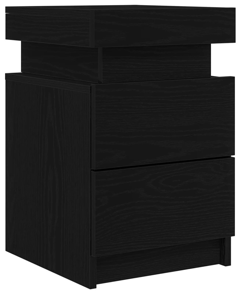 vidaXL Κομοδίνο Μαύρη δρυς 35 x 39 x 55 εκ. Επεξεργασμένο ξύλο