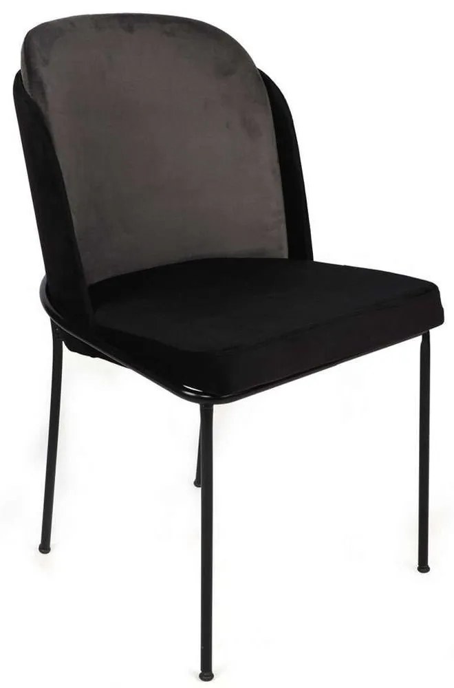 Καρέκλα Dore (Σετ 2Τμχ) 974NMB1652 54x55x86cm Grey-Black Velvet, Metal