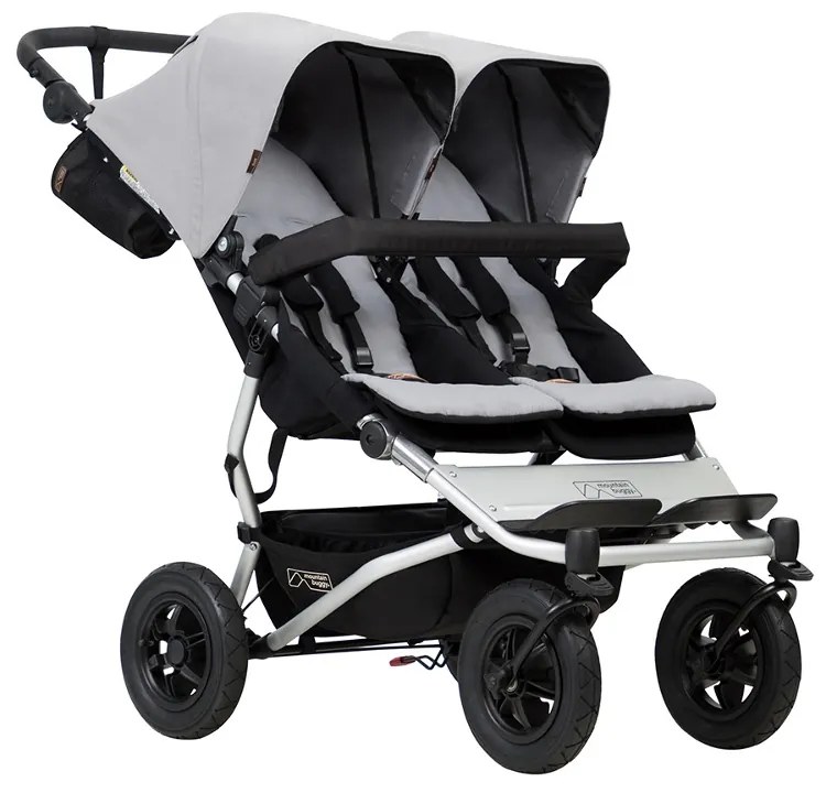 Mountain buggy® Duet παιδικό καρότσι για δύο παιδιά, Silver