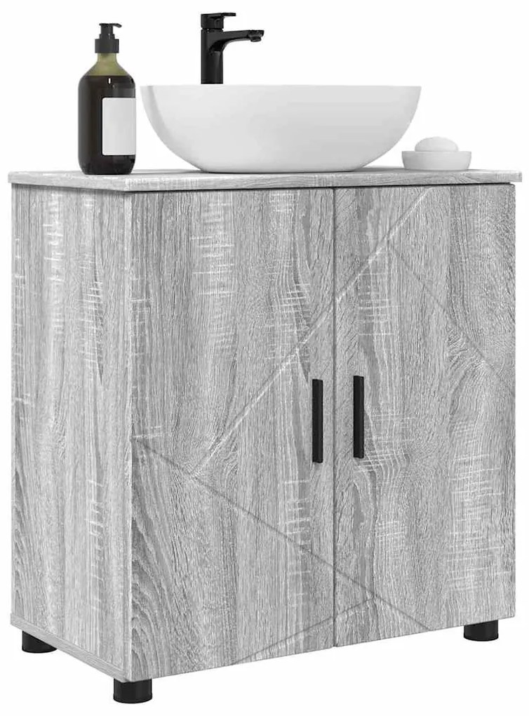 vidaXL Ντουλάπι Μπάνιου με ράφι με πόρτα Γκρι sonoma 61 x 35 x 64 εκ.