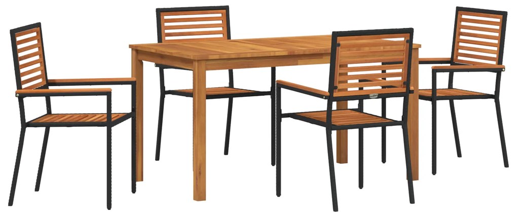 vidaXL Σετ Εξωτερικής Τραπεζαρίας 5 pcs Μαύρο 140 x 80 x 74 cm