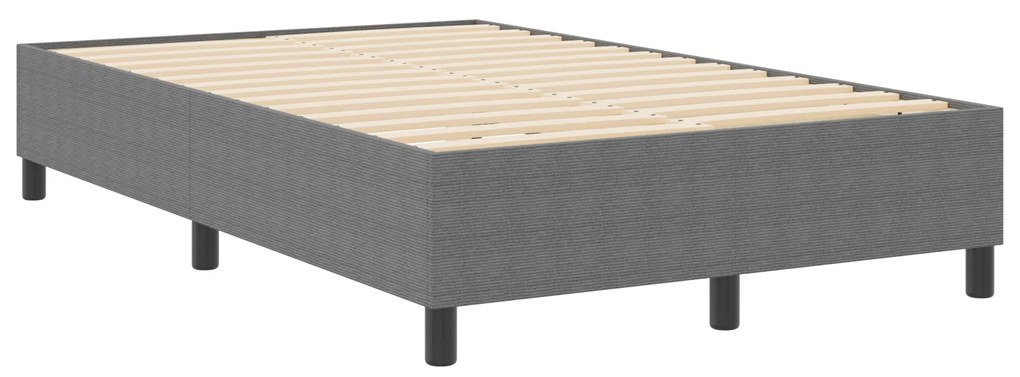 vidaXL Βαθιά Κρεβατοκάμαρα Ανοιχτό Γκρι 120x200 εκ Κορντούρα Ύφασμα