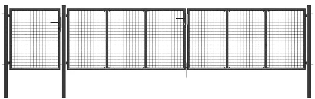 vidaXL Πόρτα Περίφραξης Κήπου Ανθρακί 500 x 75 εκ. Ατσάλινη