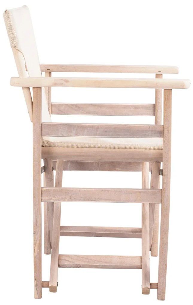 Καρέκλα Σκηνοθέτη ΛΗΜΝΟΣ C10453.60 Chalk Finish Λευκή Εμποτισμού με PVC Εκρού 57x54x88.5 εκ.