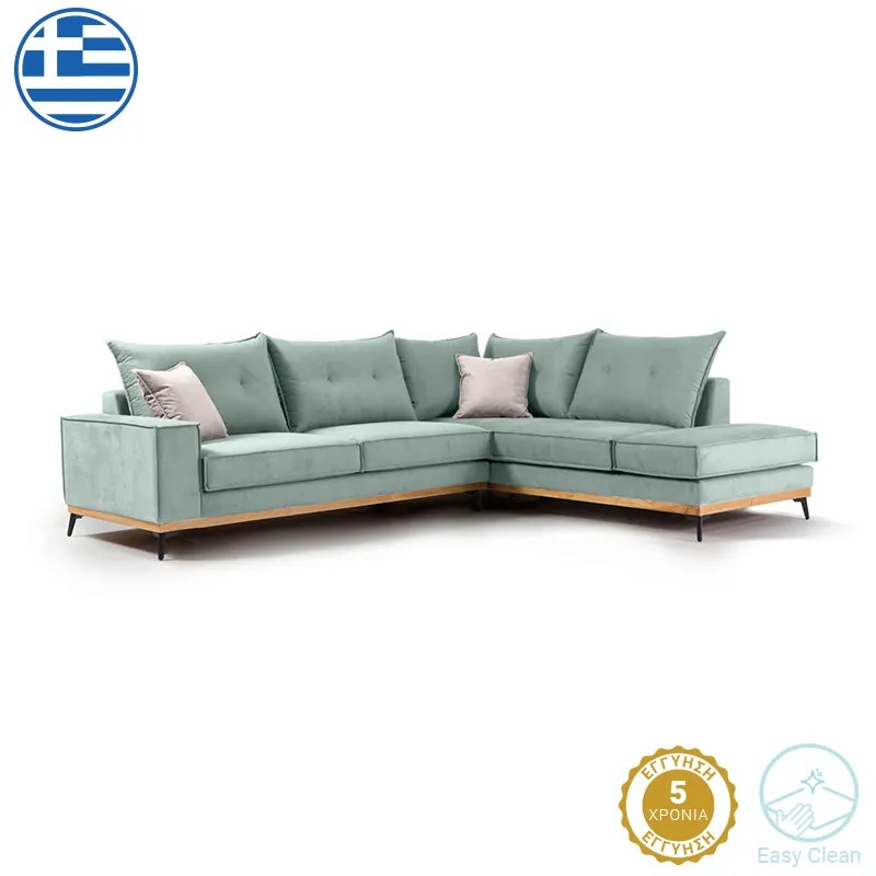 Intrahome Γωνιακός καναπές αριστερή γωνία ZAGROSINA Intrahome ύφασμα ciel-cream 290x235x95εκ | SKU: INTRAPA-279111118