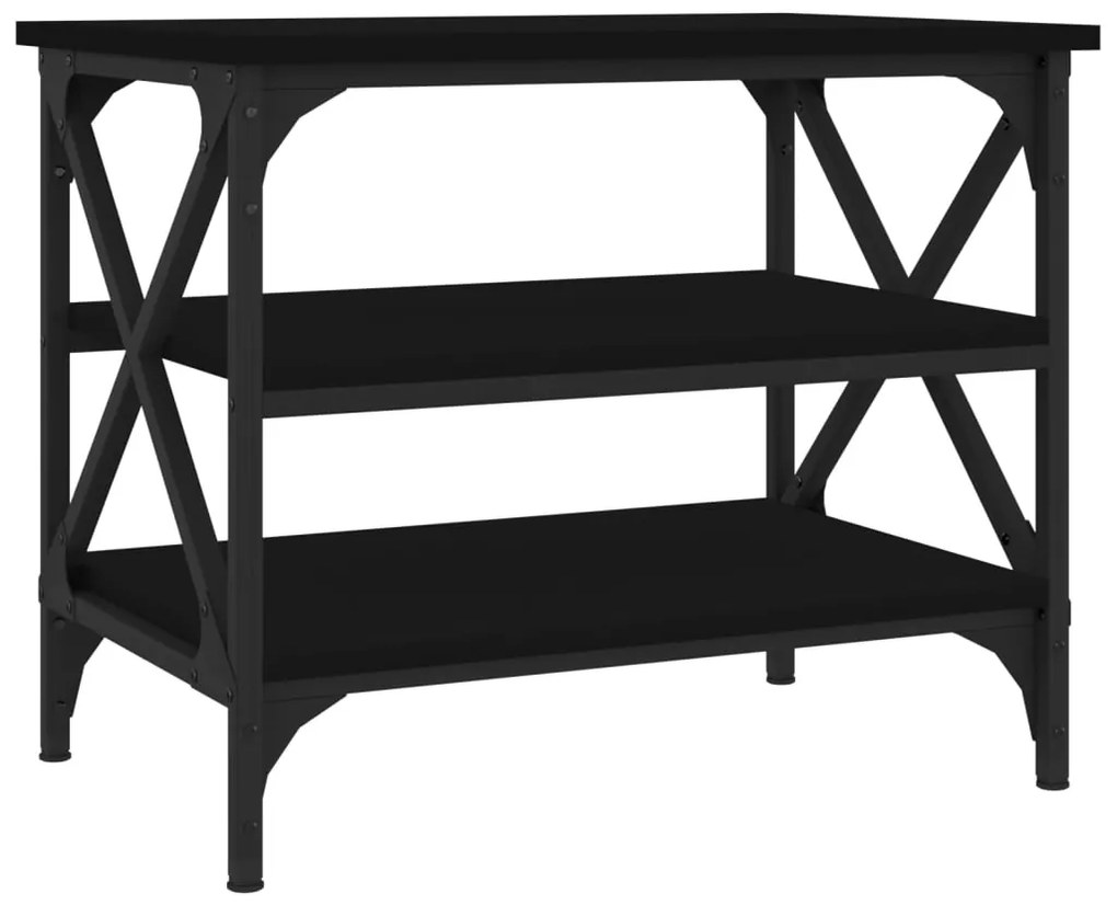 vidaXL Βοηθητικό Τραπέζι Μαύρο 55 x 38 x 45 εκ. από Επεξεργασμένο Ξύλο