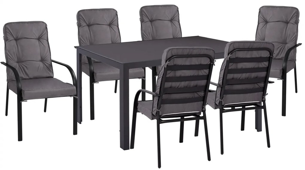 ΣΕΤ ΤΡΑΠΕΖΑΡΙΑΣ 7 ΤΜΧ ΤΡΑΠΕΖΙ ΓΚΡΙ 150X90 ΚΑΙ ΠΟΛΥΘΡΟΝΑ ΜΕ ΜΑΞΙΛΑΡΙ ΓΚΡΙ HM11521.01